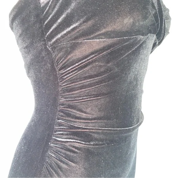 v i n t a g e :: Gorgeous Black Velvet Corset Tie Halter Maxi Dress - Picture 6 of 14